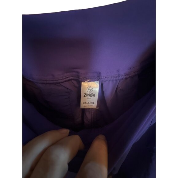 Zumba Fitness Cargo Jogger Convertible Pants Feel The Music Purple XXL - Picture 4 of 6